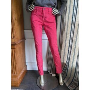 EUC Free People Stretchy Red Corduroy Slim Leg Pants 29
